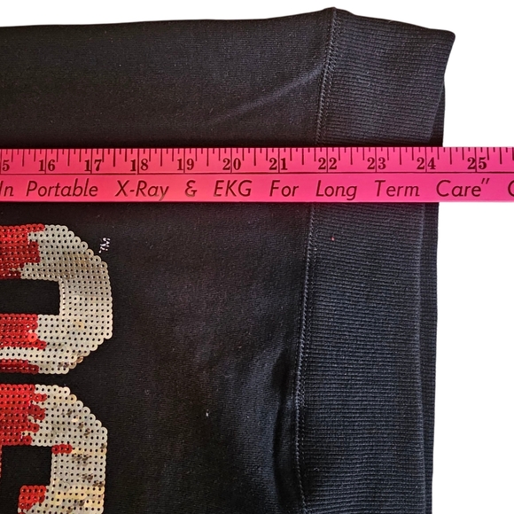 E5 College Classics Ohio State Buckeyes Sequin Sweatshirt — Women’s XL Black - Picture 7 of 11